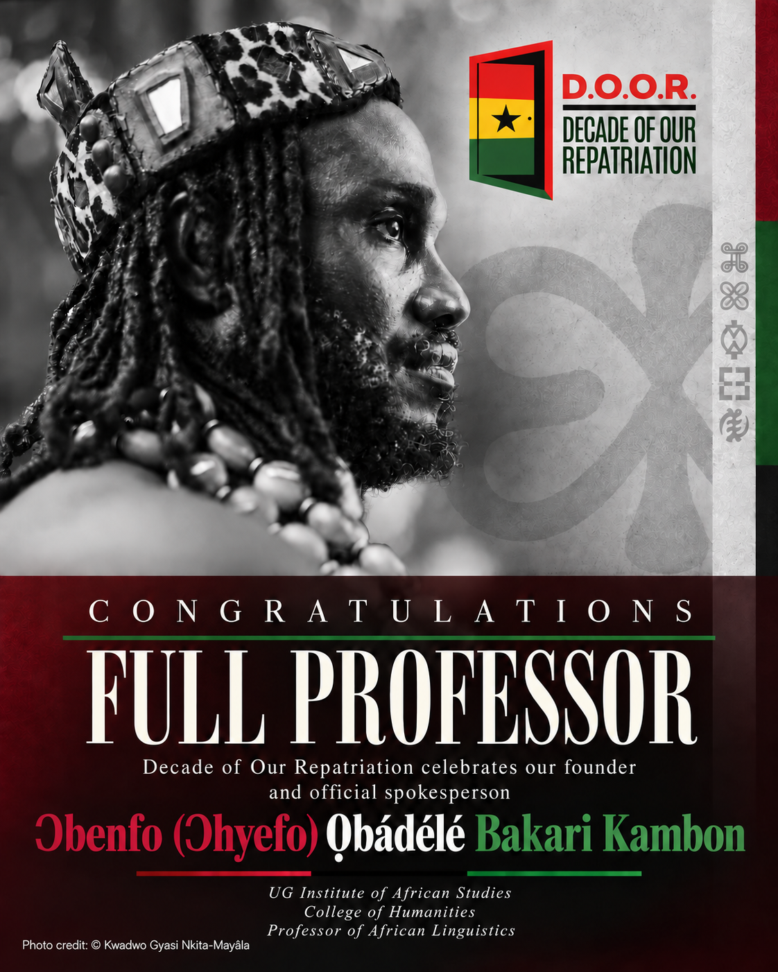 Full Professor commemorative portrait with ceremonial typography