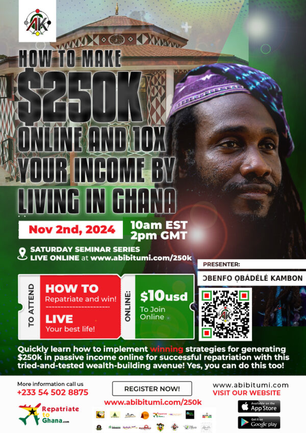 VIDEO+SLIDES: How to "Quarter-mill" ($250K) Online and "10X" Your Income by Living in Ghana