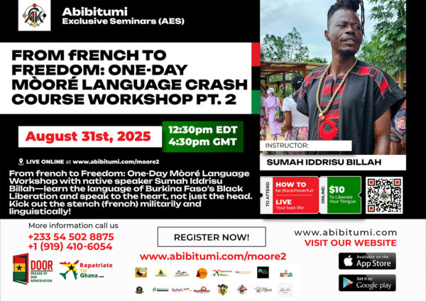 Pt 2: From french to Freedom: One-Day Mòoré Language Crash Course Workshop