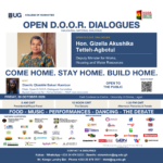 2 days left — Open D.O.O.R. Dialogues with Hon. Gizella Tetteh-Agbotui