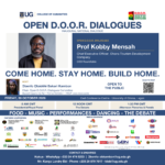 5 days left — Open D.O.O.R. Dialogues with Prof. Kobby Mensah
